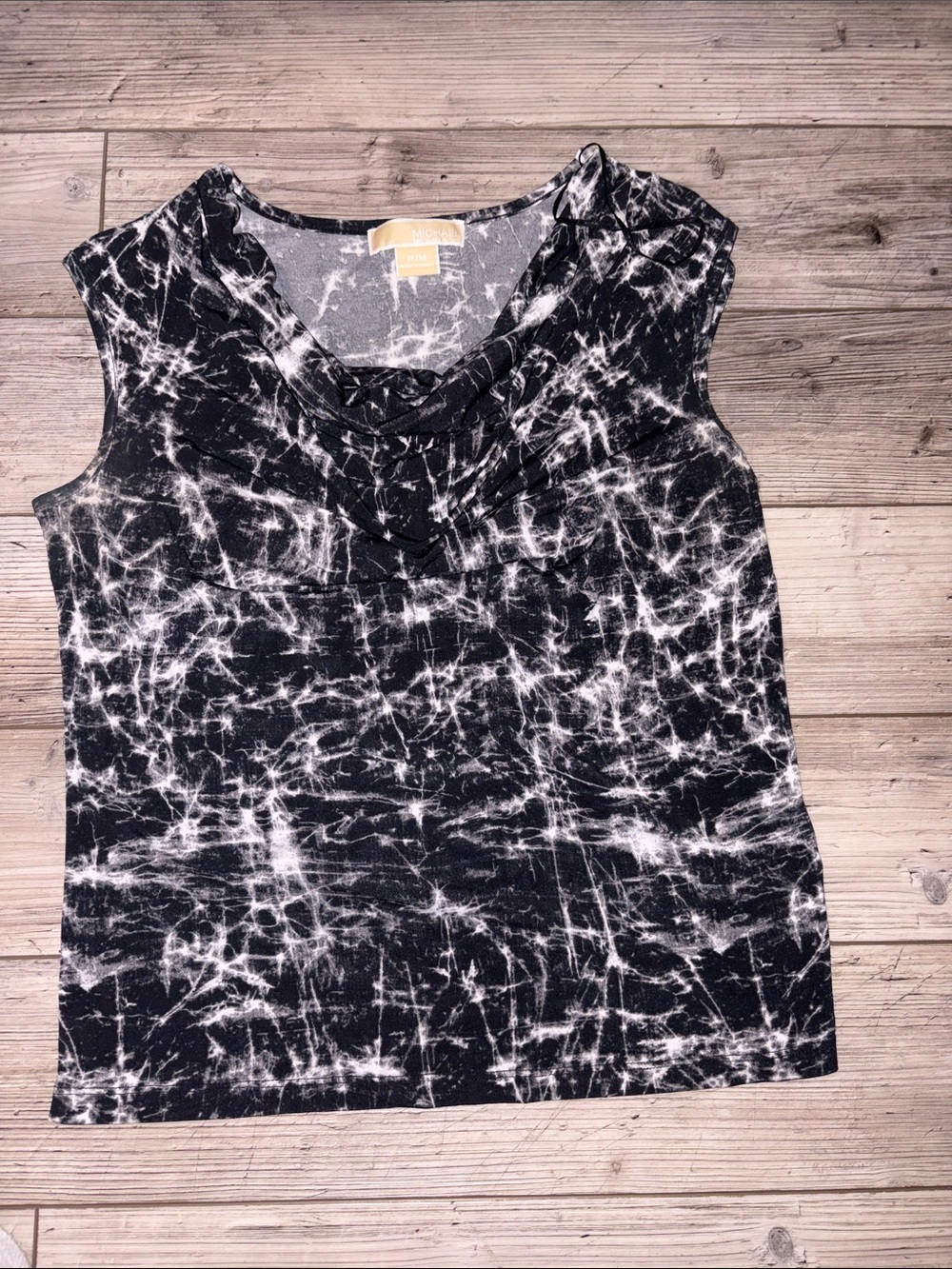 NWOT Michael Michael Kors Women’s Black & White Tie-Dye Sleeveless Top MP